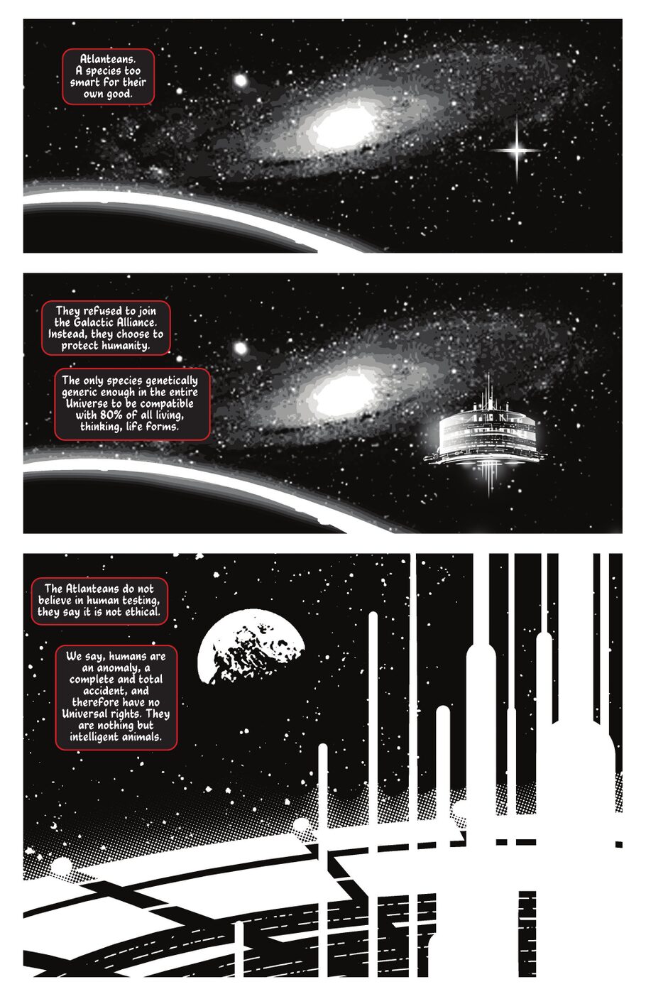 Humanity of Legend comic book, page 1